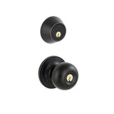 Aged Bronze Single Cylinder Deadbolt with Jeffir Entry Knob Combo Pack - Super Arbor