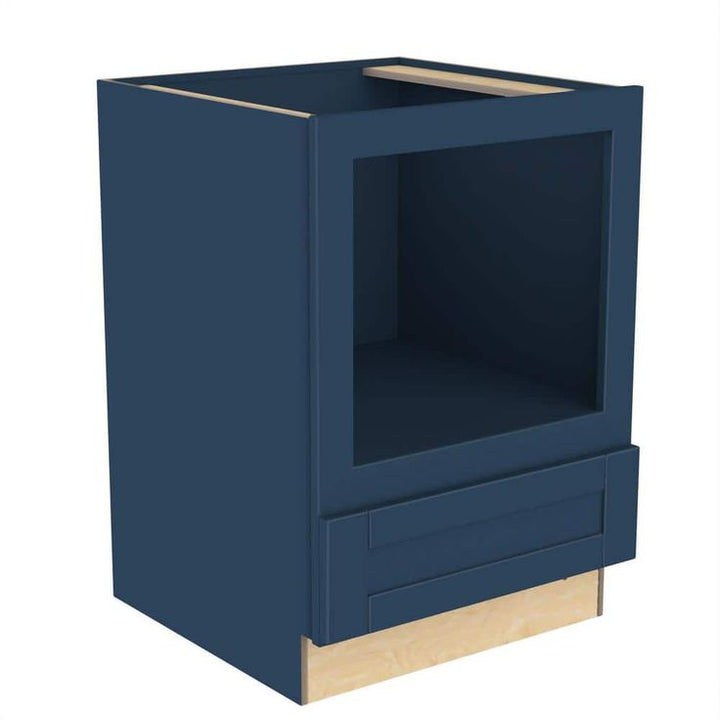Home Decorators Collection Washington 30 in. W. x 24 in. D x 34.5 in. H in Blue Thermofoil Plywood Assembled Drawer Base Microwave Kitchen Cabinet