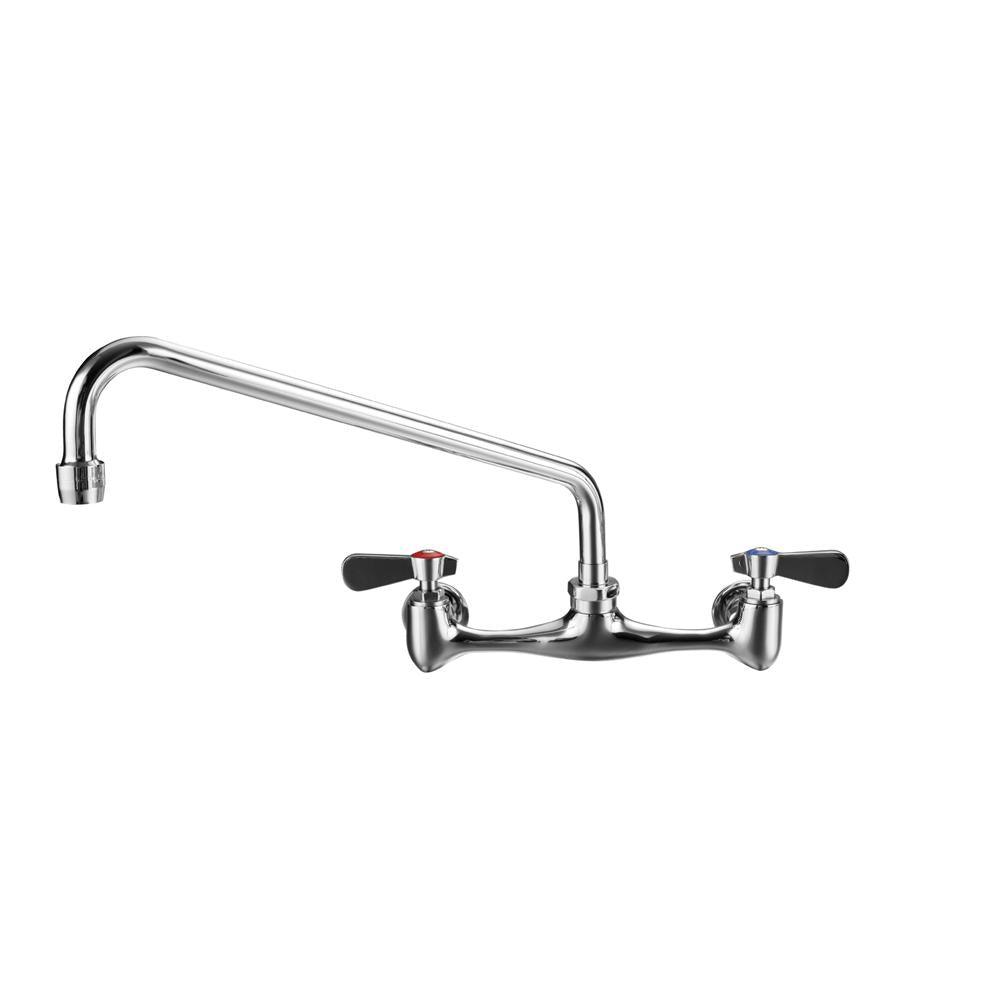 8 in. Widespread 2-Handle Wall Mount Utility Faucet in Polished Chrome - Super Arbor