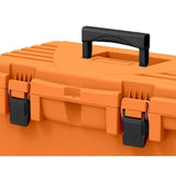 19 in. Plastic Portable Tool Box with Metal Latches and Removable Tool Tray - Super Arbor