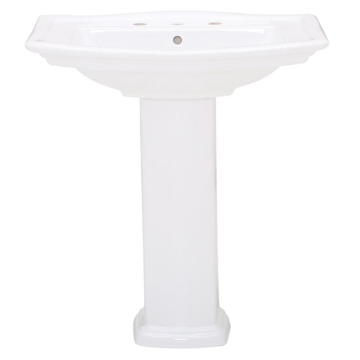 Washington 765 30 in. Pedestal Combo Bathroom Sink for 8 in. Widespread in White
