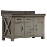 Aberdeen 72 in. W x 34 in. H Vanity in Gray with Marble Vanity Top in Carrara White with White Basins - Super Arbor