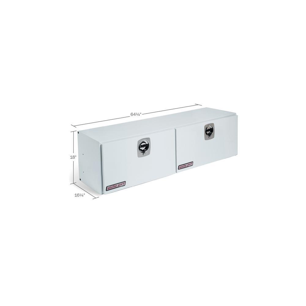 Weather Guard 64.25 White Steel Full Size Top Mount Truck Tool Box - Super Arbor