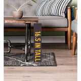 3/4 in. x 3.8 ft. L x  16.5  in. H Black Steel Pipe Loop Design Coffee Table Kit