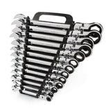 1/4-1 in. Flex-Head Ratcheting Combination Wrench Set (13-Piece) - Super Arbor
