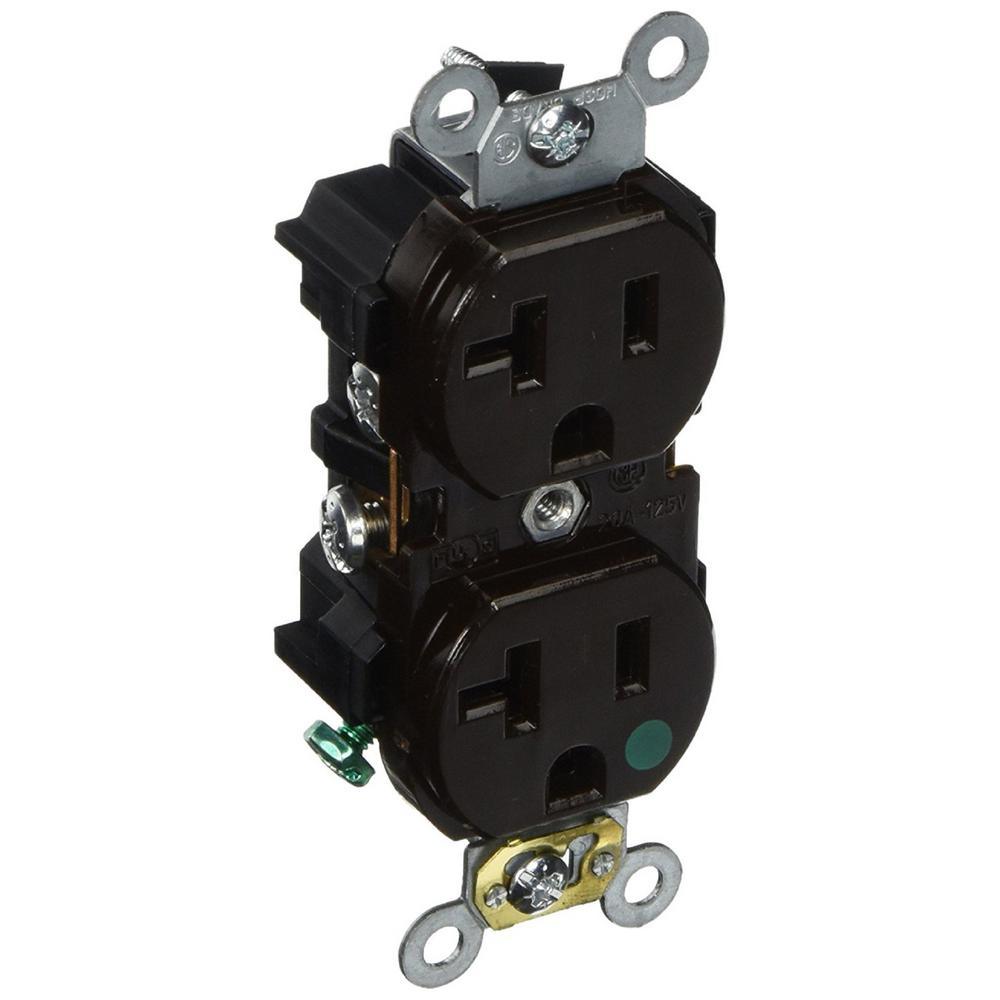 20-Amp Hospital Grade Extra Heavy Duty Self Grounding Duplex Outlet, White - Super Arbor