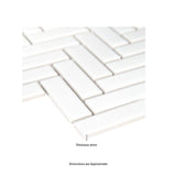 MSI Retro Bianco Herringbone 12.2 in. x 10.83 in. x 6mm Glossy Porcelain Mesh-Mounted Mosaic Tile (13.8 sq. ft. / case)
