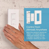 Caseta Wireless Smart Lighting Switch for All Bulb Types or Fans, Push Button, White - Super Arbor
