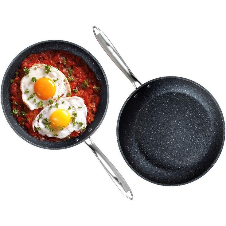 Pro 10 in. and 11.5 in. Aluminum Ultra-Nonstick Hard Anodized Diamond Infused Induction Capable Fry Pan Set (2-Piece)