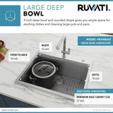25 x 22 in. Workstation Drop-In Tight Radius Topmount 16-Gauge Stainless Steel Ledge Kitchen Sink Single Bowl