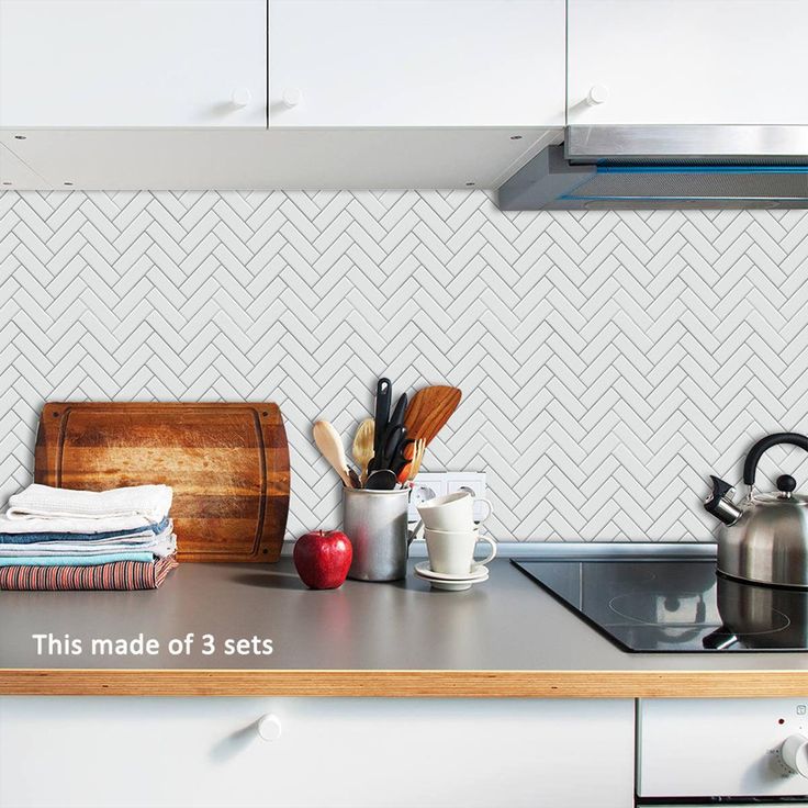 Goory 10 Pcs Moroccan Style Tile Sticker Backsplash Peel & Stick Kitchen Tile Decal, 8x8 Inches.