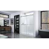 Essence 56 to 60 in. x 76 in. Semi-Frameless Sliding Shower Door in Brushed Nickel - Super Arbor