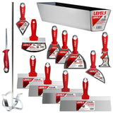 LEVEL5 Deluxe Stainless Drywall Hand Tool Set with Soft-Grip Handles, 5-609