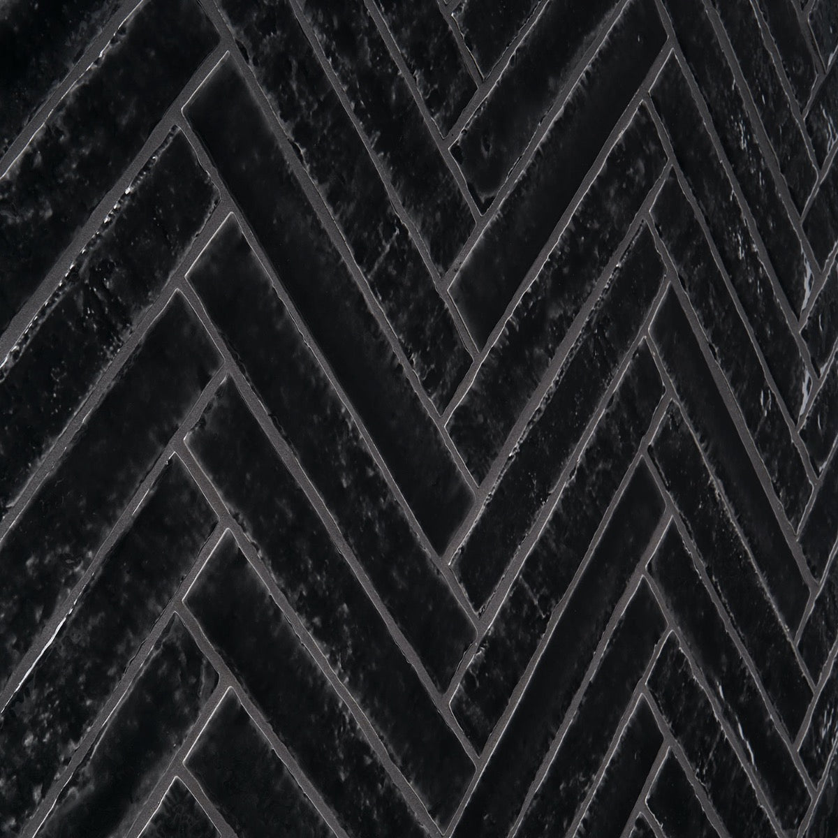 Wabi Sabi Coal Black 1.5x9 Glossy Ceramic Tile - Lux Tile