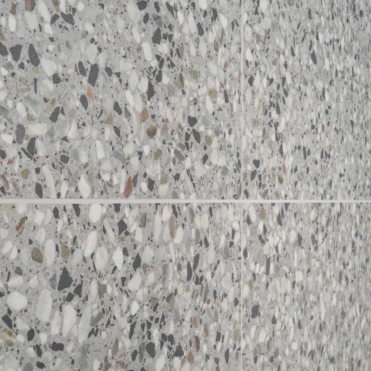 Kobe Flakes Smoke Gray 24x24 Terrazzo Look Matte Porcelain Tile - Lux Tile