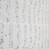 Kobe Fin Ice White Terrazzo Look Matte Porcelain Mosaic Tile
