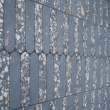 Kobe Fin Ocean Blue Terrazzo Look Matte Porcelain Mosaic Tile - Lux Tile