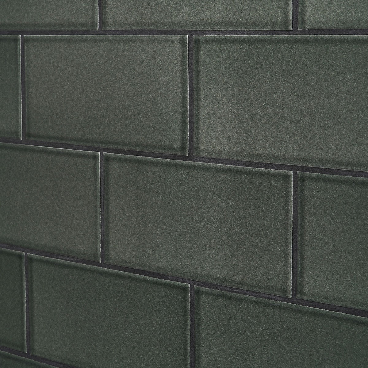 Seaside Ash Gray Crackled Glossy Ceramic Tile - 4x8