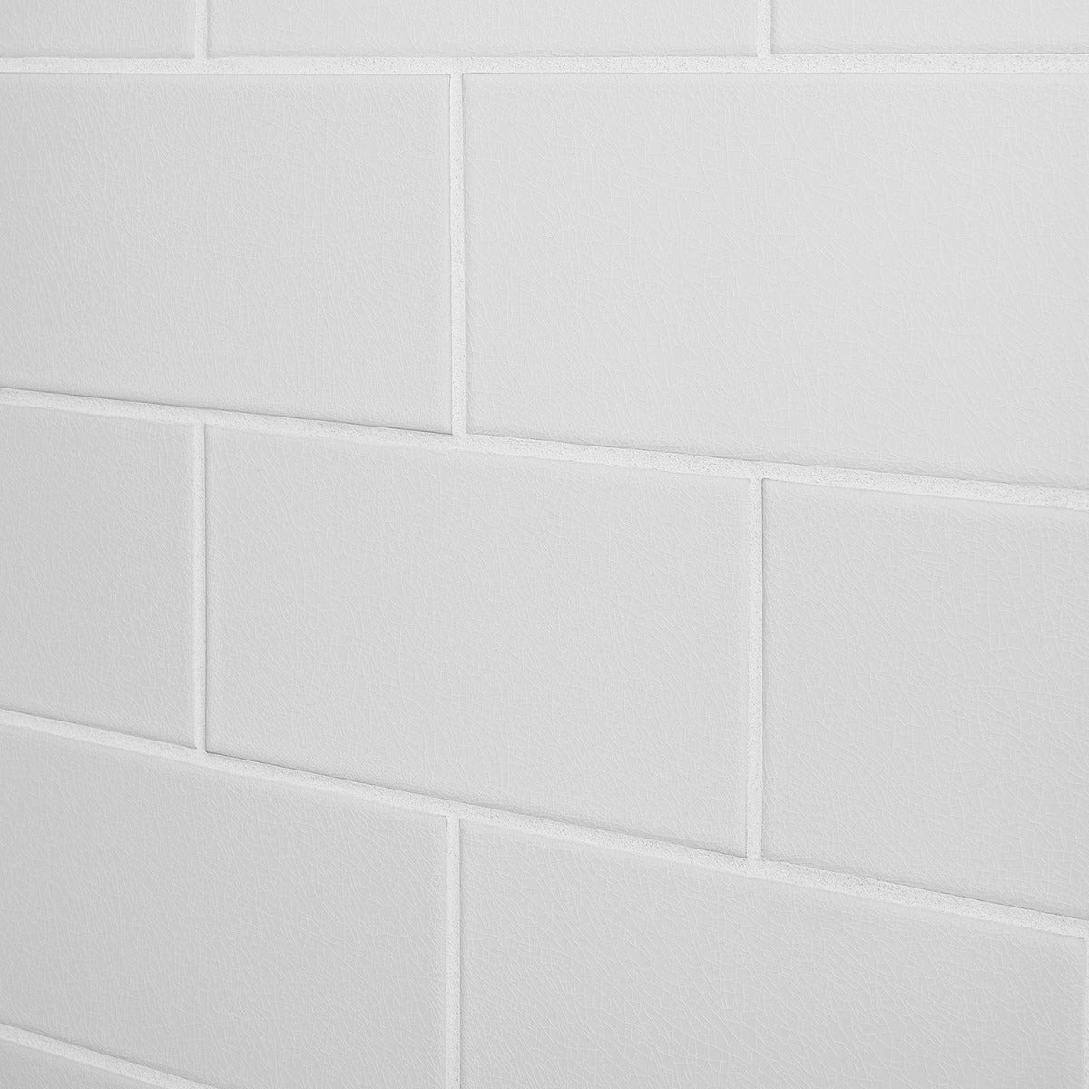 Seaside Cotton White Crackled Glossy Ceramic Tile - 4x8