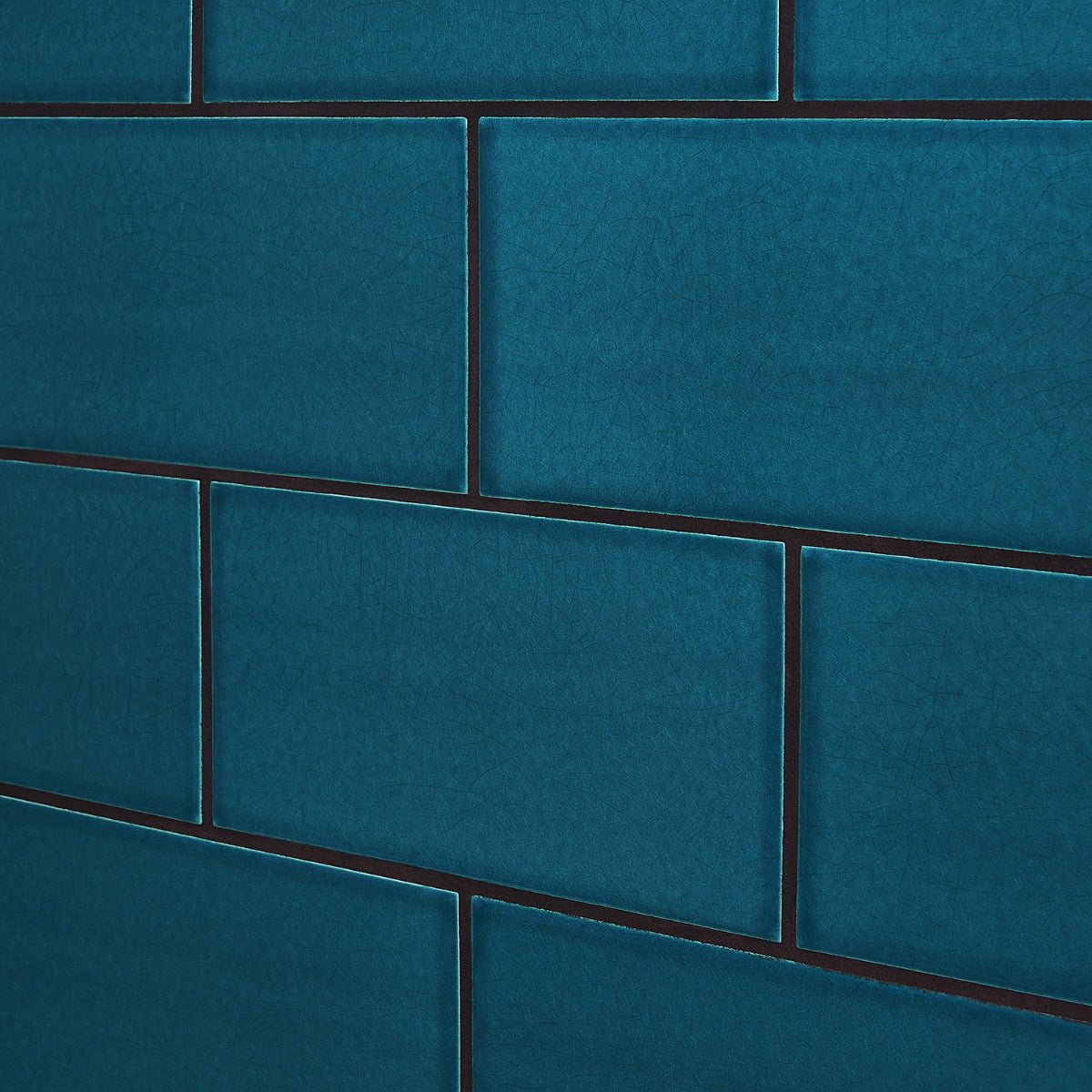 Seaside Marine Blue Crackled Glossy Ceramic Tile - 4x8 Inch