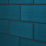 Seaside Marine Blue Crackled Glossy Ceramic Tile - 4x8 Inch