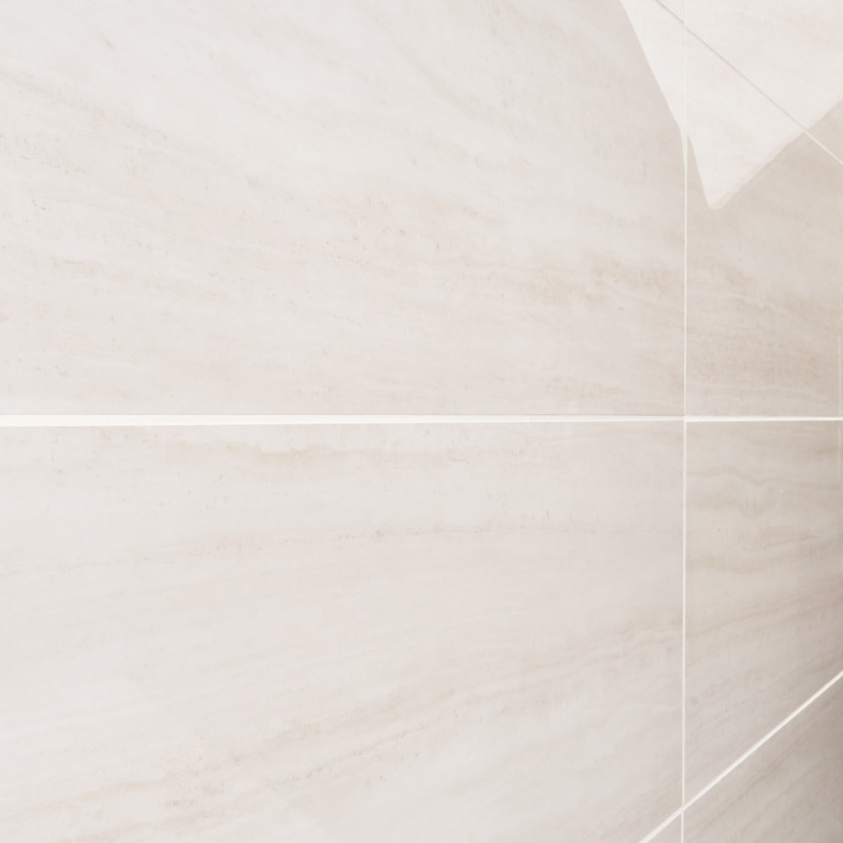 Nashville White 12x24 Polished Porcelain Tile - Travertine Look
