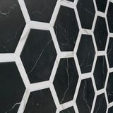 Sagon Nero Black 9" Hexagon Matte Porcelain Tile - Lux Tile
