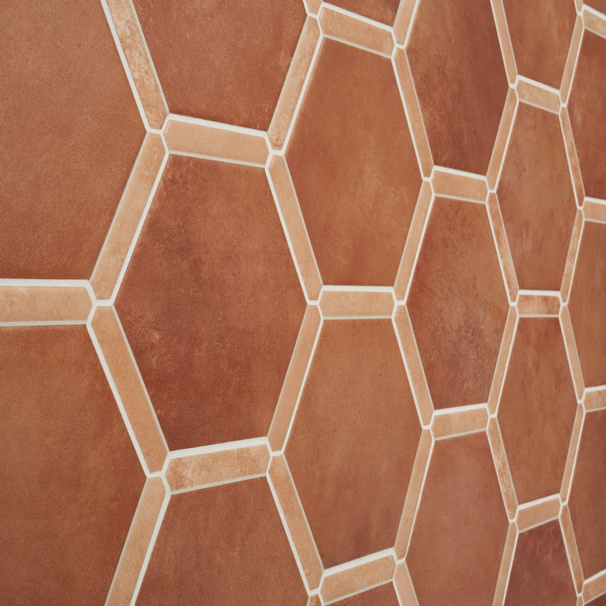 Sagon Terracotta Hexagon Matte Porcelain Tile - 9 Inch