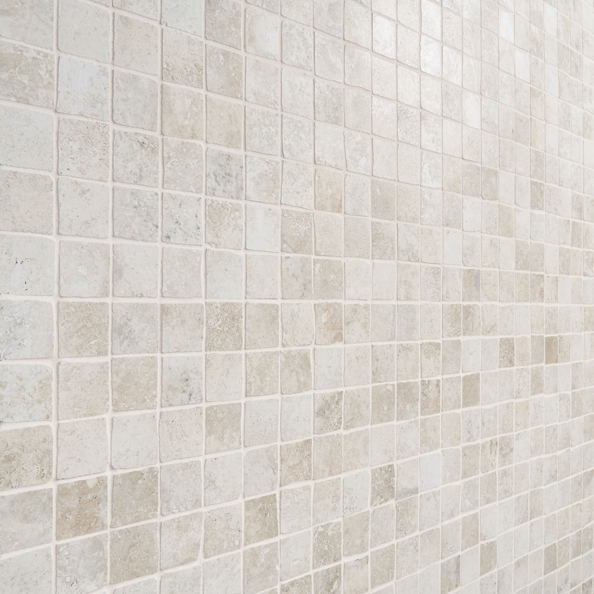 Seville Olimpia White 2x2 Porcelain Mosaic Tile - Travertine Look