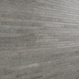 Acadia Thin Strip Slate Gray Matte Porcelain Mosaic Tile - Lux Tile