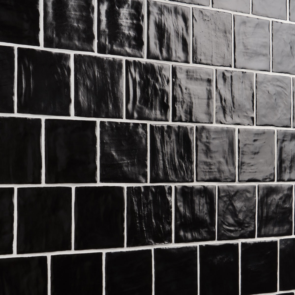 Montauk Jet Black 4x4 Mixed Finish Ceramic Wall Tile - Lux Tile