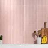 Lux Tile Mod 3D Blush Pink 12x36 Fluted Matte Ceramic Tile