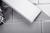 Giorbello (Sample) Glass Subway Lavender Gray 4-in x 12-in Glossy Glass Wall Tile