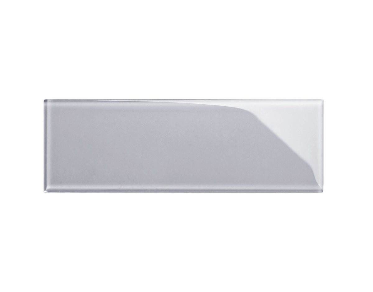Giorbello (Sample) Glass Subway Lavender Gray 4-in x 12-in Glossy Glass Wall Tile