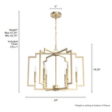Hunter Zoanne 6-Light Satin Gold Modern/Contemporary Led Bare Bulb Chandelier