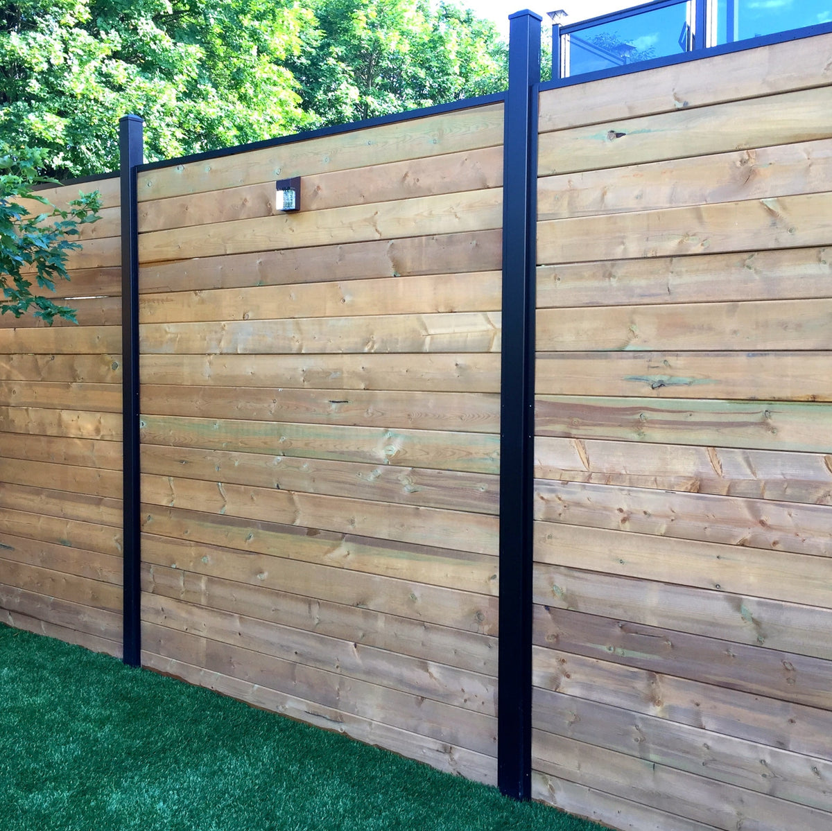 Slipfence 6-ft H x 1-1/2-in W Black Aluminum Privacy Fence Channel Kit