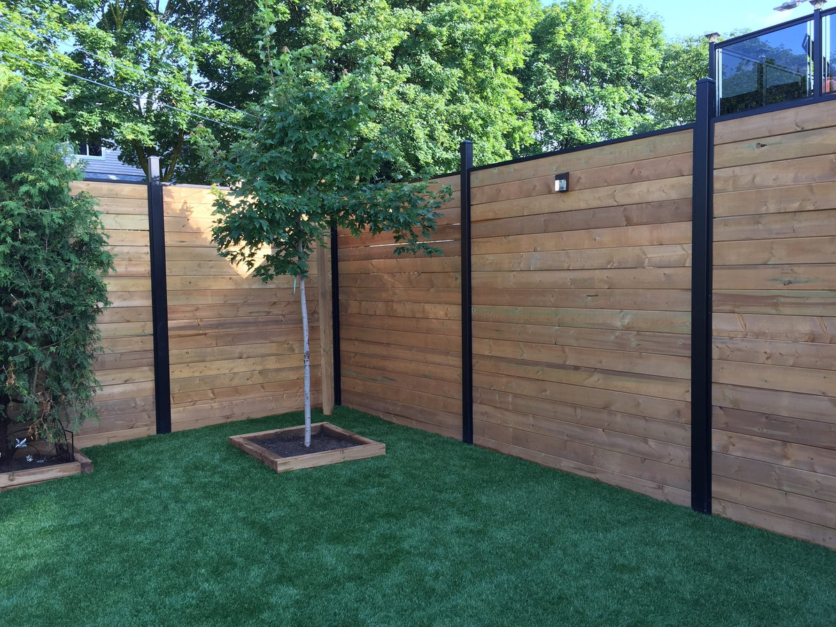 Slipfence 6-ft H x 1-1/2-in W Black Aluminum Privacy Fence Channel Kit
