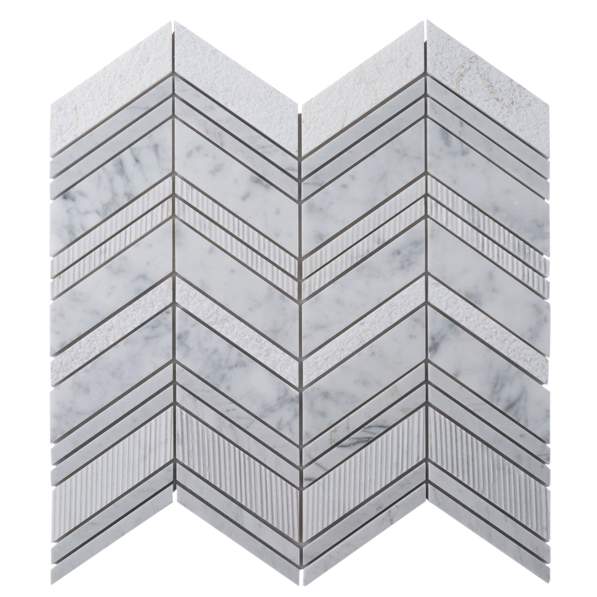 Apollo Tile Sparta Gray 13-in x 14-in Polished Natural Stone Marble Chevron Patterned Floor and Wall Tile (6.09-sq. ft/ Carton)