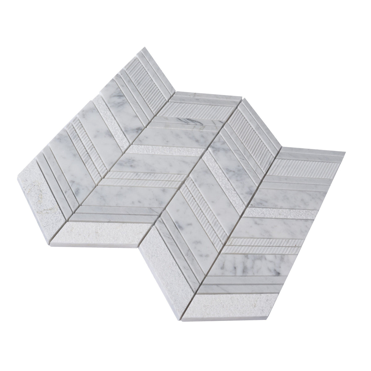 Apollo Tile Sparta Gray 13-in x 14-in Polished Natural Stone Marble Chevron Patterned Floor and Wall Tile (6.09-sq. ft/ Carton)