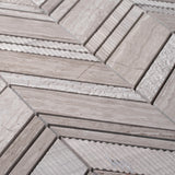 Apollo Tile (Sample) Sparta Wooden Beige 4-in x 4-in Polished Marble Chevron Mosaic Floor and Wall Tile