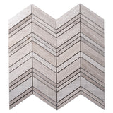 Apollo Tile (Sample) Sparta Wooden Beige 4-in x 4-in Polished Marble Chevron Mosaic Floor and Wall Tile