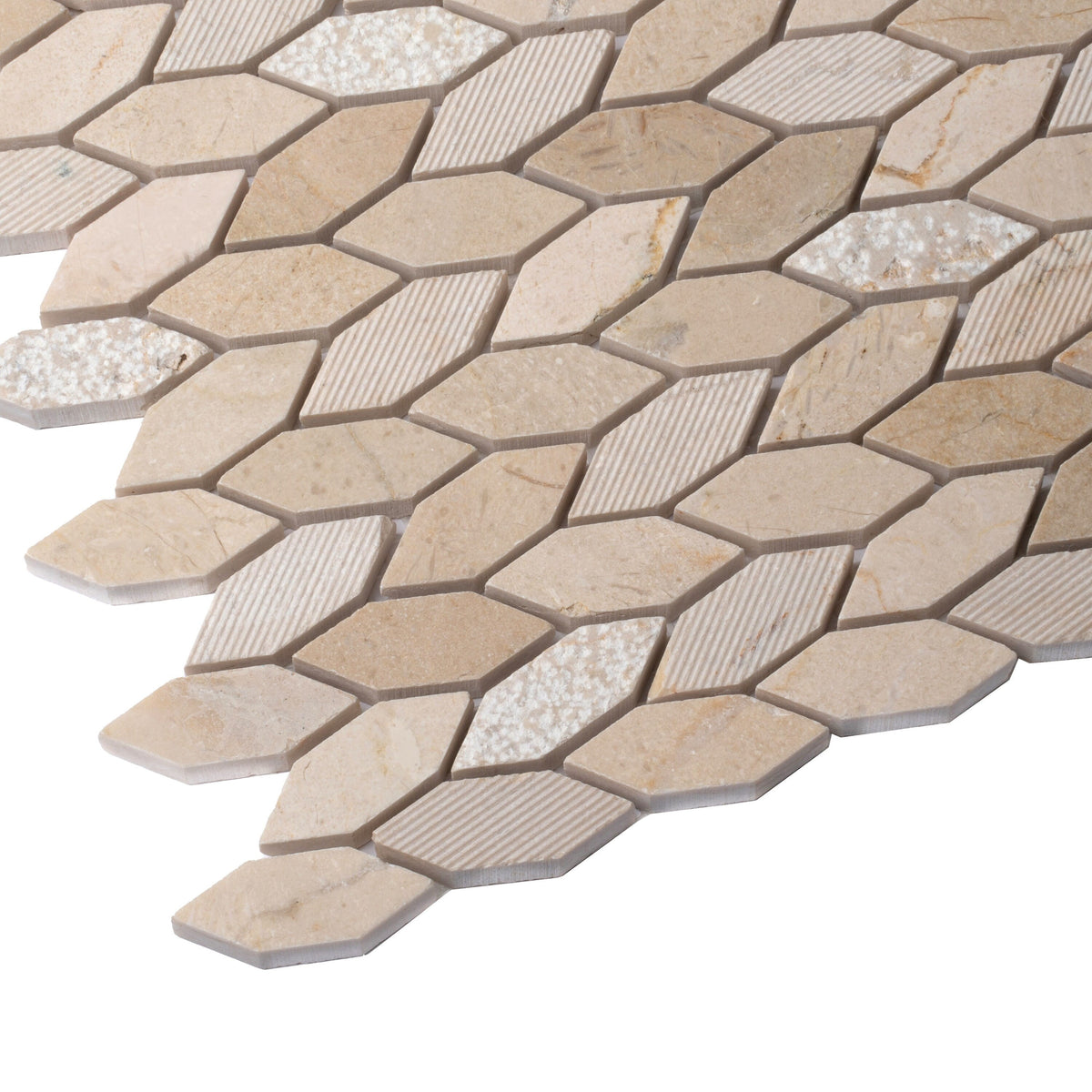 Apollo Tile (Sample) Sparta Beige 4-in x 4-in Polished Marble Patterned Floor and Wall Tile