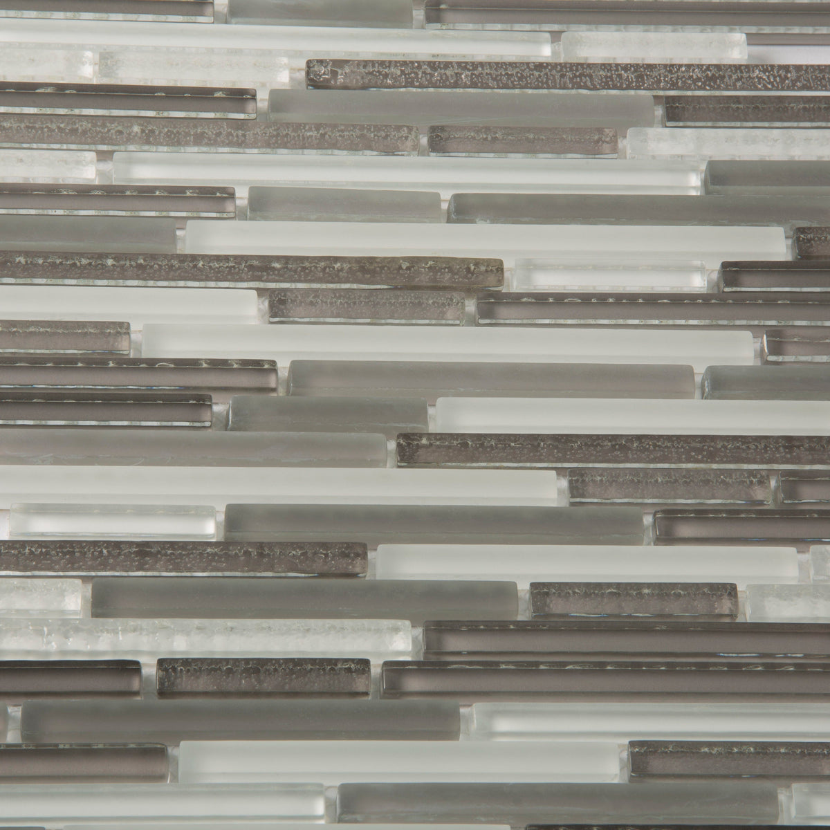 Apollo Tile (Sample) White and Gray 4-in x 6-in Multi-finish Glass Linear Patterned Floor and Wall Tile