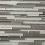 Apollo Tile (Sample) White and Gray 4-in x 6-in Multi-finish Glass Linear Patterned Floor and Wall Tile