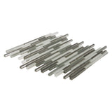 Apollo Tile (Sample) White and Gray 4-in x 6-in Multi-finish Glass Linear Patterned Floor and Wall Tile