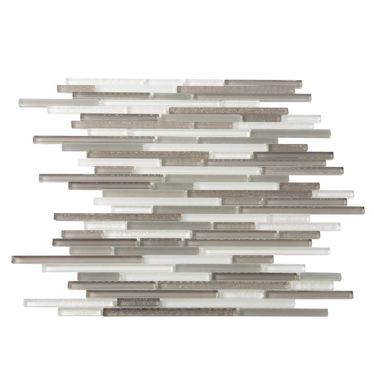 Apollo Tile (Sample) White and Gray 4-in x 6-in Multi-finish Glass Linear Patterned Floor and Wall Tile