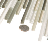 Apollo Tile (Sample) Waterfall White and Beige 4-in x 4-in Multi-finish Glass Linear Mosaic Floor and Wall Tile