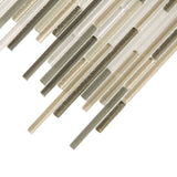 Apollo Tile (Sample) Waterfall White and Beige 4-in x 4-in Multi-finish Glass Linear Mosaic Floor and Wall Tile