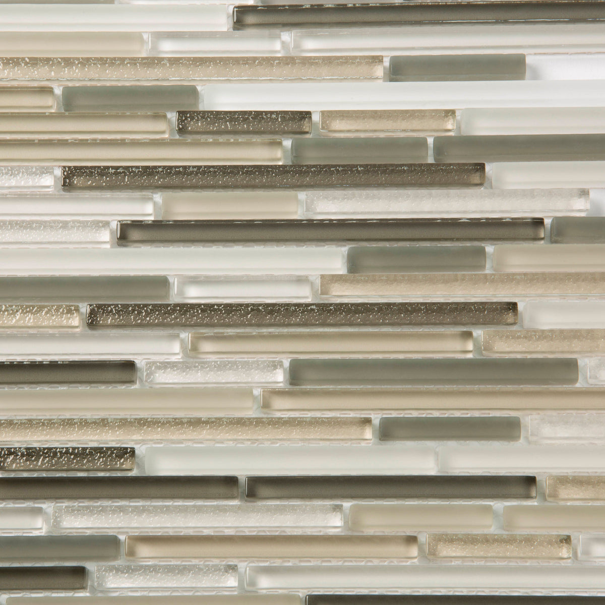 Apollo Tile (Sample) Waterfall White and Beige 4-in x 4-in Multi-finish Glass Linear Mosaic Floor and Wall Tile