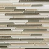Apollo Tile (Sample) Waterfall White and Beige 4-in x 4-in Multi-finish Glass Linear Mosaic Floor and Wall Tile